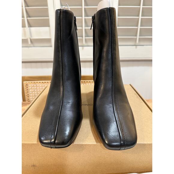Vince Womens Charli Square Toe High Heel Ankle Booties Black Leather Sz 8.5 NIB - Picture 4 of 11